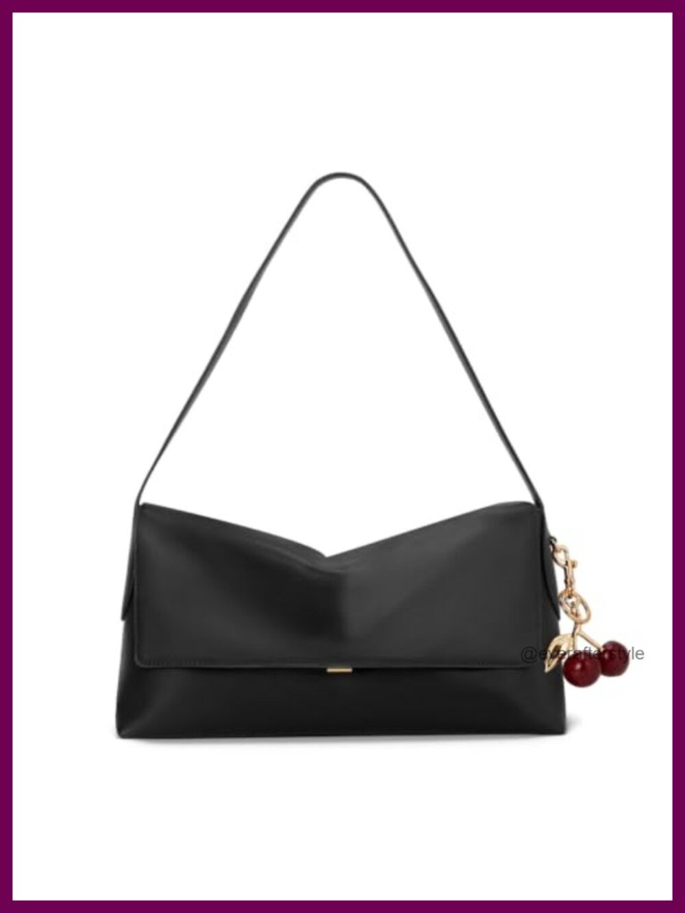 CATSEA Large Hobo Shoulder Bag Faux Leather Cherry Charm Handbag